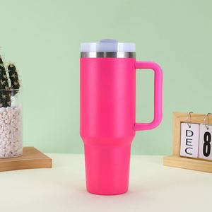 Insulated Car H2.0 <b>Handle</b> <b>Travel</b> Tumbler 40oz <b>Mug</b> Lid Straw Anti-Slip OEM ODM Custom Color - Product Image 2