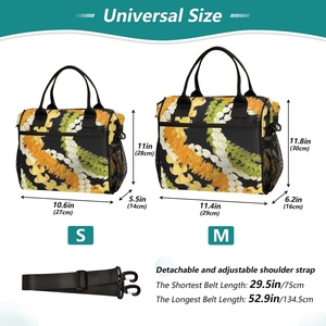 Sac isotherme réutilisable personnalisé avec motif de fleurs hawaïennes Puakenikeni, sac à lunch thermique avec fermeture éclair, sac de pique-nique - Product Image 2