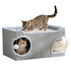 Maison à gratter pour chat mignonne pour l'intérieur, maison à gratter pour chat extra large avec grand coussin en sisal amovible, lit pliable pour chat - Product Image 1