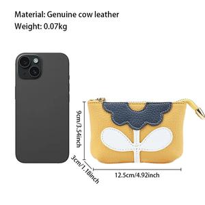 AndoBag Cute Coin <b>Purse</b> for Women Genuine Cow Leather Fashion Casual Mini Wallet <b>Small</b> Storage Bag with Keychain 1521 - Product Image 2