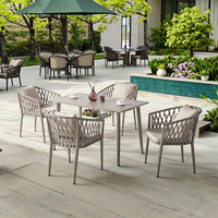 Chaises de salle à manger d'extérieur en rotin tressé au design moderne, chaise de restaurant, chaise de patio, chaise de jardin, siège de villa