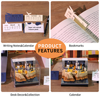 Calendrier de bureau 3D Harry Potter Château de Poudlard avec lumière LED, notes autocollantes, cadeau fantaisie anime, calendrier 3D sculpté en papier avec lumière