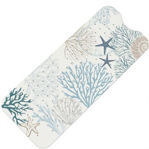Tapis de bain en PVC corail SHUCHING, antidérapant, anti-moisissure, 100x40cm, extra long, pour baignoire et douche, lavable en machine - Product Image 4