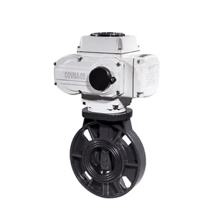 COVNA HK60DP UPVC Plastic Motorized Actuator Butterfly Valve Electric Butterfly Valve