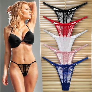 Ensemble de sous-vêtements sportifs 2 pièces pour femmes, personnalisé, écologique, couleur unie, style sexy, culottes string, 100 % fibre de bambou, vente en gros - Product Image 2
