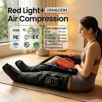 Sepatu Kompresi Pemulihan Pressotherapy Cahaya Merah 660nm Nirkabel 5 Ruang Kompresi Udara Pemijat Kaki Sirkulasi Darah CE