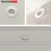 Grille de ventilation ronde en plastique pour climatisation, en ABS blanc, pour conduit d'extraction de ventilateur en ligne