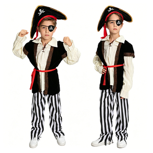 Costume <span class=keywords><strong>de</strong></span> pirate pour enfant, déguisement <span class=keywords><strong>de</strong></span> capitaine pour Halloween, fête à thème, cosplay TV, pour garçon, avec chapeau et cache-œil - Product Image 2