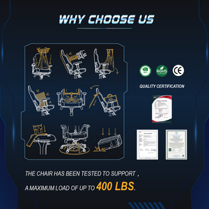 AJUNION Hochwertiger billiger PC Gaming E-Sport Stuhl Ergonomisch verstellbarer Gaming Stuhl mit <span class=keywords><strong>Massage</strong></span> Computer Stuhl Blau - Product Image 3