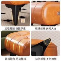 Chaise Ottoman Moderne de Luxe en Tissu Doré Style Nordique pour Salle à Manger, Maquillage, Salon, Meuble de Maison avec Repose-Pieds en Métal