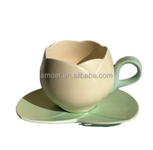 Ceramic Coffee Mug with Saucer Set