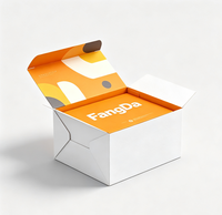 Boîte en carton blanc carrée pliable personnalisée, écologique, recyclable, avec revêtement UV, pour emballages de collations et de cadeaux, logo personnalisé imprimé
