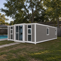 Maison conteneur en acier moderne de 20 pieds, préfabriquée, modulaire, extensible, à double aile, de luxe, pliable, portable, mobile, mini-maison, entrepôt