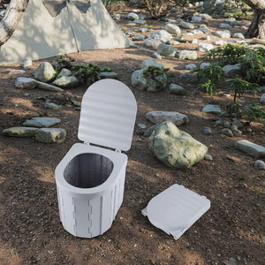 Toilettes portables miniatures pour camping-car et extérieur, urinoir d'urgence avec abri amovible et couvercle pliable, design moderne pour les voyages des personnes âgées - Product Image 2
