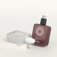 Botella de Vidrio Cuadrada Mate de 100 ml con Bomba, Envase Cosmético Vacío para Loción o Suero, con Logotipo Personalizado