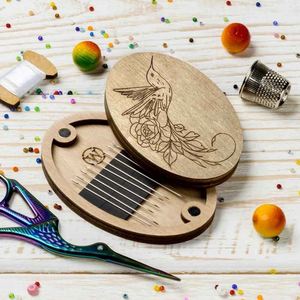 2026 New Arrival Modern Classical Style <b>Sewing</b> <b>Set</b> Gift Handy Oval Wood Box for Thread & Needle Storage - Product Image 1