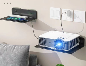 Desain baru perforasi bebas braket proyektor rak dinding atas dinding gantung Router rak TV Set kotak atas mendukung rak logam - Product Image 2