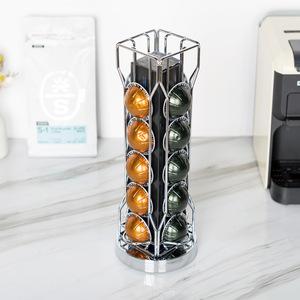 Support de rangement rotatif en métal pour capsules de café, ustensiles et vaisselle de bureau - Product Image 2