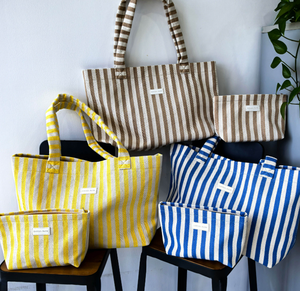 Bolso de Lona a Rayas de Moda para Mujer, de Gran Capacidad, de un Solo Hombro - Product Image 4