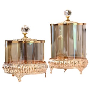 Three Piece Set of American Candy Jar Creative Living Room Coffee Table Light Luxury Carved Dried Fruit Candy Jar - Product Image 5