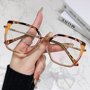 <span class=keywords><strong>308</strong></span> nouveauté Style Vintage lunettes optiques à la mode grand cadre changement de couleur lunettes solide motif oeil de chat pour femmes et hommes - Product Image 3
