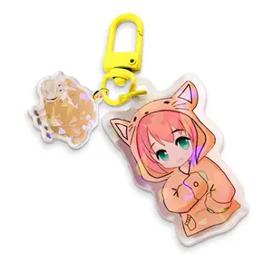 Fournisseur d'impression de breloques personnalisées Bague Anime accessoires de sac personnalisés porte-clés en acrylique imprimé