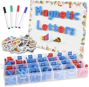 Kinderen Onderwijs Leren Loslaten Off Plastic Lamineren Magnetische Alfabet Letters En Cijfers Sticker