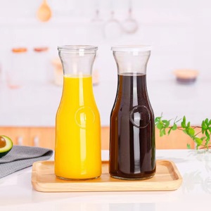 <span class=keywords><strong>Carafe</strong></span> en verre pour boissons de 250 ml, 500 ml, 1 litre <span class=keywords><strong>avec</strong></span> couvercles en plastique, col étroit, large ouverture, bouteille en verre pour jus, eau, vente en usine - Product Image 5
