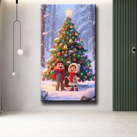Kit de Peinture Diamant 5D Père Noël pour Noël, Perles Carrées et Rondes à Couverture Complète, Bricolage pour Décoration de Maison Festive ASF2932