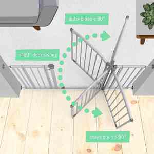 Puerta de Seguridad para Bebés y Mascotas en Forma de Arco, Montaje a Presión, Apta para Escaleras y Puertas, Fácil Instalación y Acceso - Product Image 2