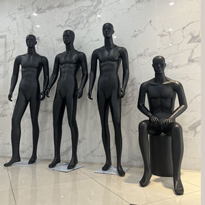 Yeni ayakta oturan adam kukla ekran tam vücut kas erkekler için mankenler fiberglas mat siyah erkek manken giyim mağazası - Product Image 6