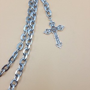 <b>Cross</b> Pendant Waist <b>Chain</b> Tibetan Silver Metal <b>Chain</b> Hip Hop Street Fashion Body <b>Chain</b> Unisex Daily Wear - Product Image 3