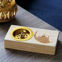 Ramandan Radiance Minimaliste Gravé Au Laser Planche En Bois Brûleur D'encens Bakhoor Mabkhara