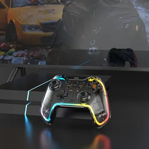 Şeffaf oyun Gamepad RGB kablolu kablosuz oyun denetleyicisi Nintendo anahtarı/Android/IOS / Windows PC/cep joystick