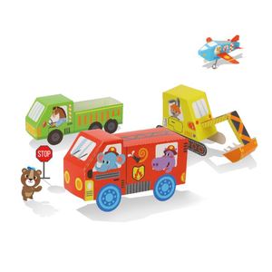 3D Origami Paper Kit Transportation Handmade Paper Craft Kit Arts and Craft Educational Toys for Kids Design Creative Develop