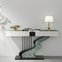 Entrée de luxe lumineuse avec tiroir Console Table moderne simple Table d'appoint Couloir Allée Console murale Armoire