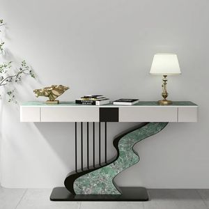 <span class=keywords><strong>Entrée</strong></span> de luxe lumineuse <span class=keywords><strong>avec</strong></span> <span class=keywords><strong>tiroir</strong></span> <span class=keywords><strong>Console</strong></span> Table moderne simple Table d'appoint Couloir Allée <span class=keywords><strong>Console</strong></span> murale Armoire - Product Image 2