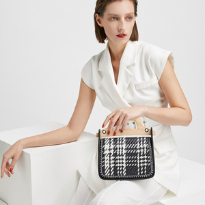 Sacs à main en cuir PU classiques pour femmes, à poignée en <span class=keywords><strong>bois</strong></span> tressée, élégants, très vendus - Product Image 4