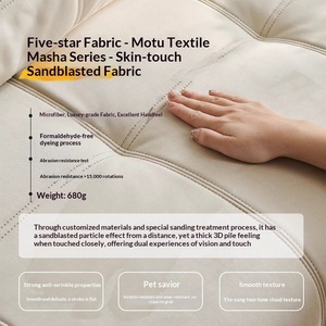 Sofá moderno de tela antiarañazos estilo crema, de 3 a 4 plazas, recto, de lujo, para sala de estar. - Product Image 3
