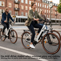 Bicicleta Eléctrica Urbana Premium sin Mantenimiento con Sistema de Transmisión Central, Frenos de Disco y Motor Central