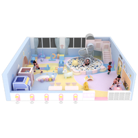Ensemble de jeux en plastique de haute qualité pour enfants, vente en gros, aire de jeux intérieure pour tout-petits avec piscine à balles et toboggan, robuste