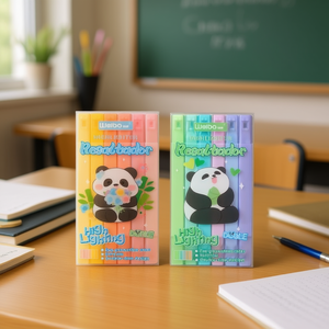 Weibo Panda Highlighter 12 Colors Dual Side Soft Tip Normal Size For School Office Use - Product Image 2