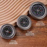 Boussole en acier inoxydable de 60 mm avec échelle chinoise et anglaise et cadran à aiguille pour la randonnée en extérieur, l'enseignement et les cadeaux (vente en gros)
