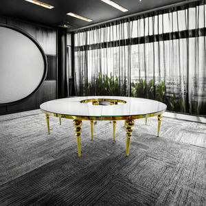 Hiện Đại Vàng Kim Loại Bàn Ăn Thép Không Gỉ Miễn Phí Kết Hợp Cho Nhà Căn Hộ Đám Cưới Tổ Chức Sự Kiện Kế Hoạch Phong Cách Đồ Nội Thất Nhà - Product Image 3