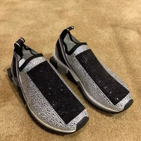 Baskets Portofino Haut de Gamme Incrustées de Diamants Gabbana, Chaussures de Luxe Brillant à Contraste DG pour Homme, Chaussures Décontractées