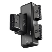 Câble Répartiteur Universel OBD2 1 vers 2, Adaptateur d'Extension OBDII 16 Broches 16 Cœurs avec Interface DC5521 pour Voiture, Camion, Véhicule Électrique