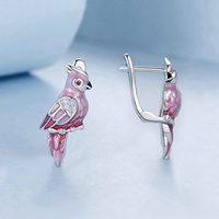 Boucles d'oreilles en argent sterling 925, bijoux fantaisie, bijoux fins, émail, zircone, soleil, étoile, iris, perroquet, serpent, coquillage, poisson, boucles d'oreilles à clous