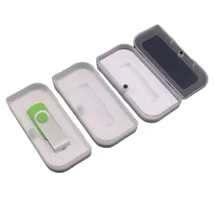 Factory wholesale transparent plastic with or without white / black die-cut EVA magnetic box for usb flash drive