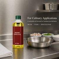 Huile de Camélia en Gros, Pressée à Froid, Huile de Cuisine Comestible, Bouteille de 900 ml, Utilisation en Cuisine, OEM, Marque Privée, Exportation, Usine