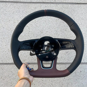 <span class=keywords><strong>Volant</strong></span> sport en cuir pleine fleur à 3 branches avec bouton de démarrage pour Audi R8 TTRS RS3 S4 S5 SQ5 S7 A6 A3 - Product Image 1